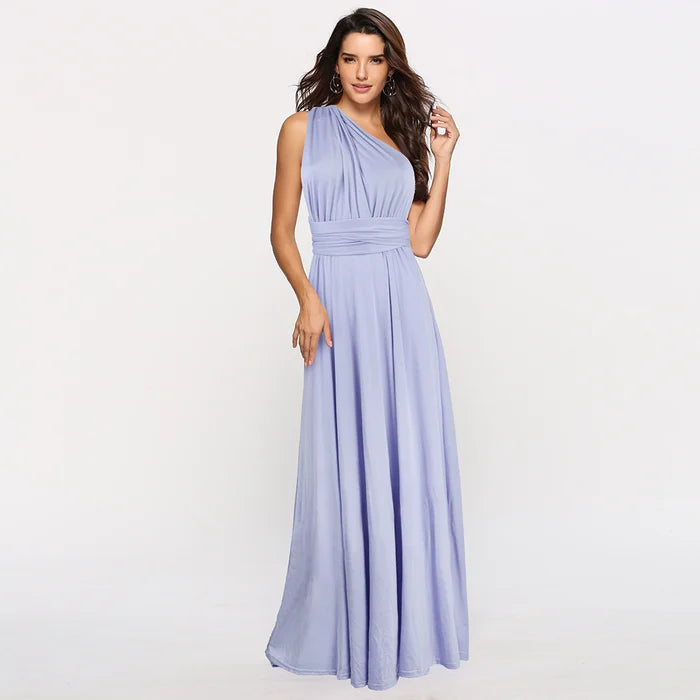 Belinda | Women's Solid Colour Wrap Maxi Dress with Customisable Style