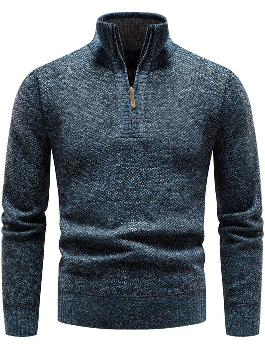 Freddie | Men's Zipped Stand Collar Casual Sweater – Comfortable & Stylish Everyday Wear