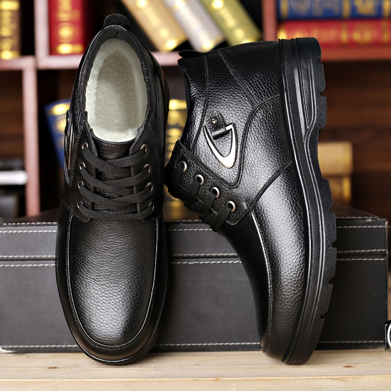 Arvion | Men’s Winter Business Boots with Warm Padded Lining & High-Top Lace-Up Design
