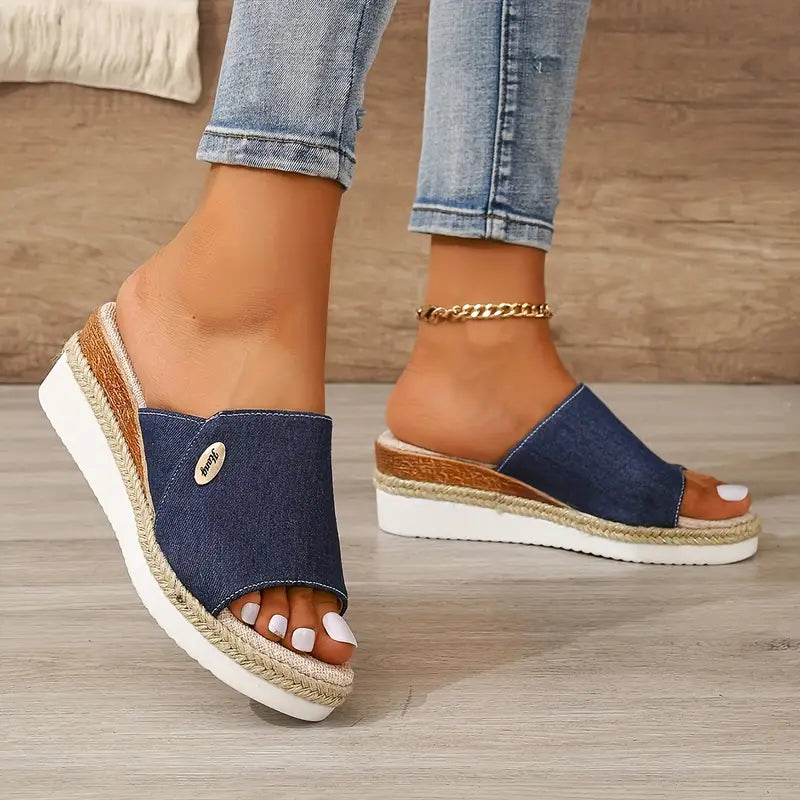 Persephone | Women's Stylish Woven Wedge Slippers with Comfortable Platform Sole