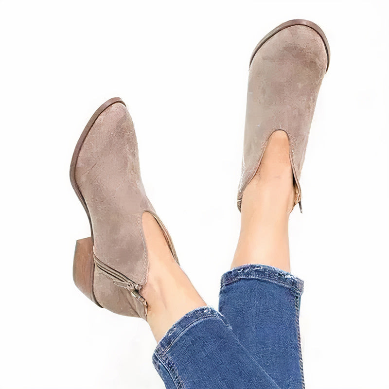 Paloma | Women's Faux Suede Block Heel Ankle Boots – Elegant, Versatile & Comfortable