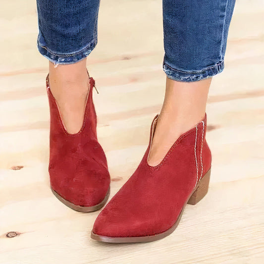 Paloma | Women's Faux Suede Block Heel Ankle Boots – Elegant, Versatile & Comfortable