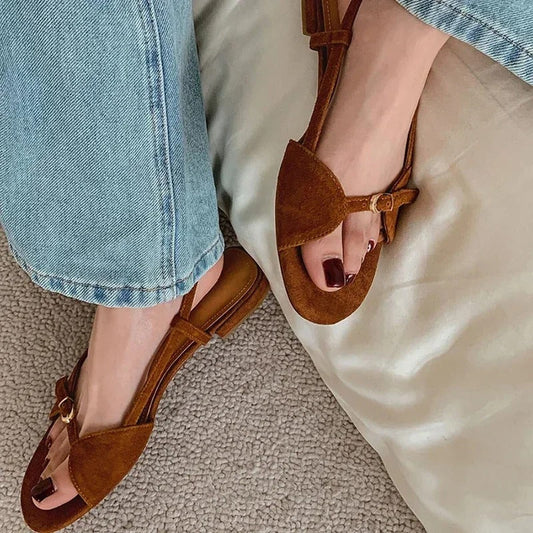 Emily | Women's Minimalist Low Block Heel Strap Sandals – Chic Summer Shoes for Everyday Elegance