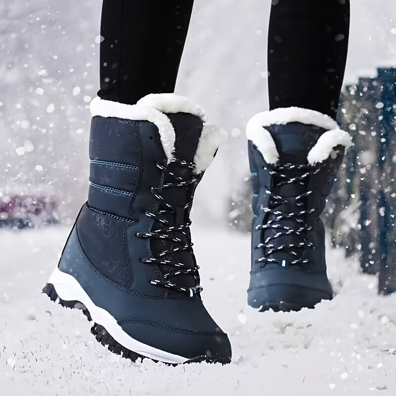Patty | Women’s Winter Boots | Lace-Up Round Toe with Warm Fleece Lining & Platform Sole