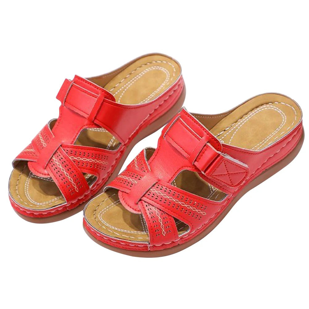 Esme | Women's Slip-On Platform Summer Sandals with Adjustable Velcro Straps – Cushioned, Comfy & Stylish
