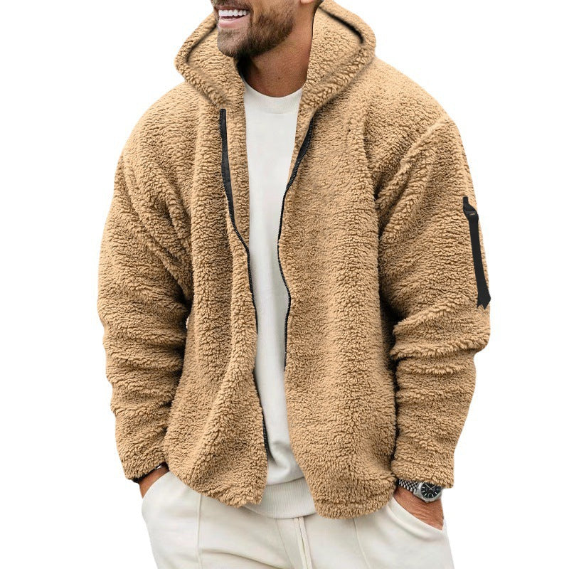 Melvin | Men’s Fleece Teddy Jacket with Hood and Full Zip