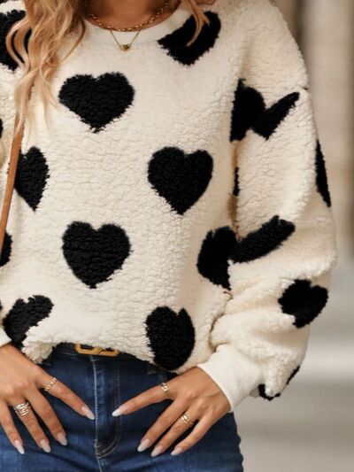 Vyoris | Women's Soft Plush Sweater with Adorable Heart Patterns – Ultimate Comfort and Style