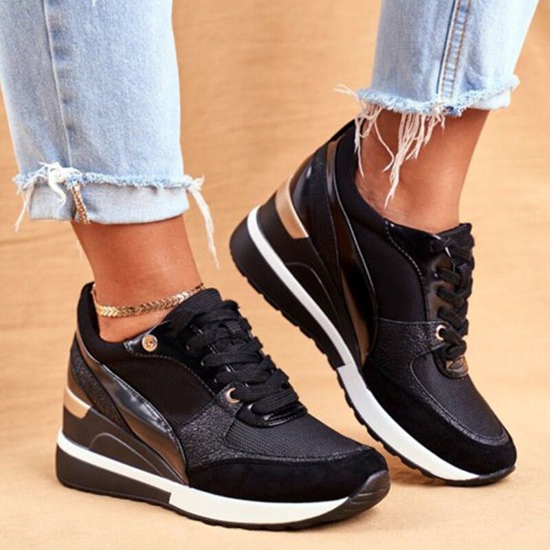 Heloise | Women's Platform Lace-Up Sneakers with Color-Block Design