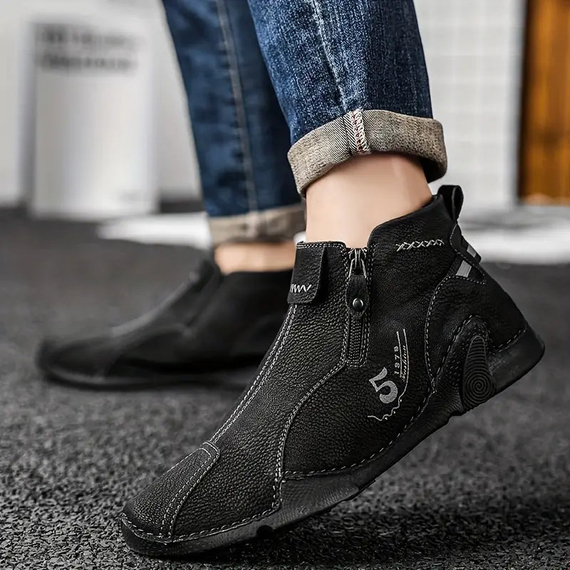 Konstantin | Men's Breathable Ankle Boots with Zip – Comfort & Style