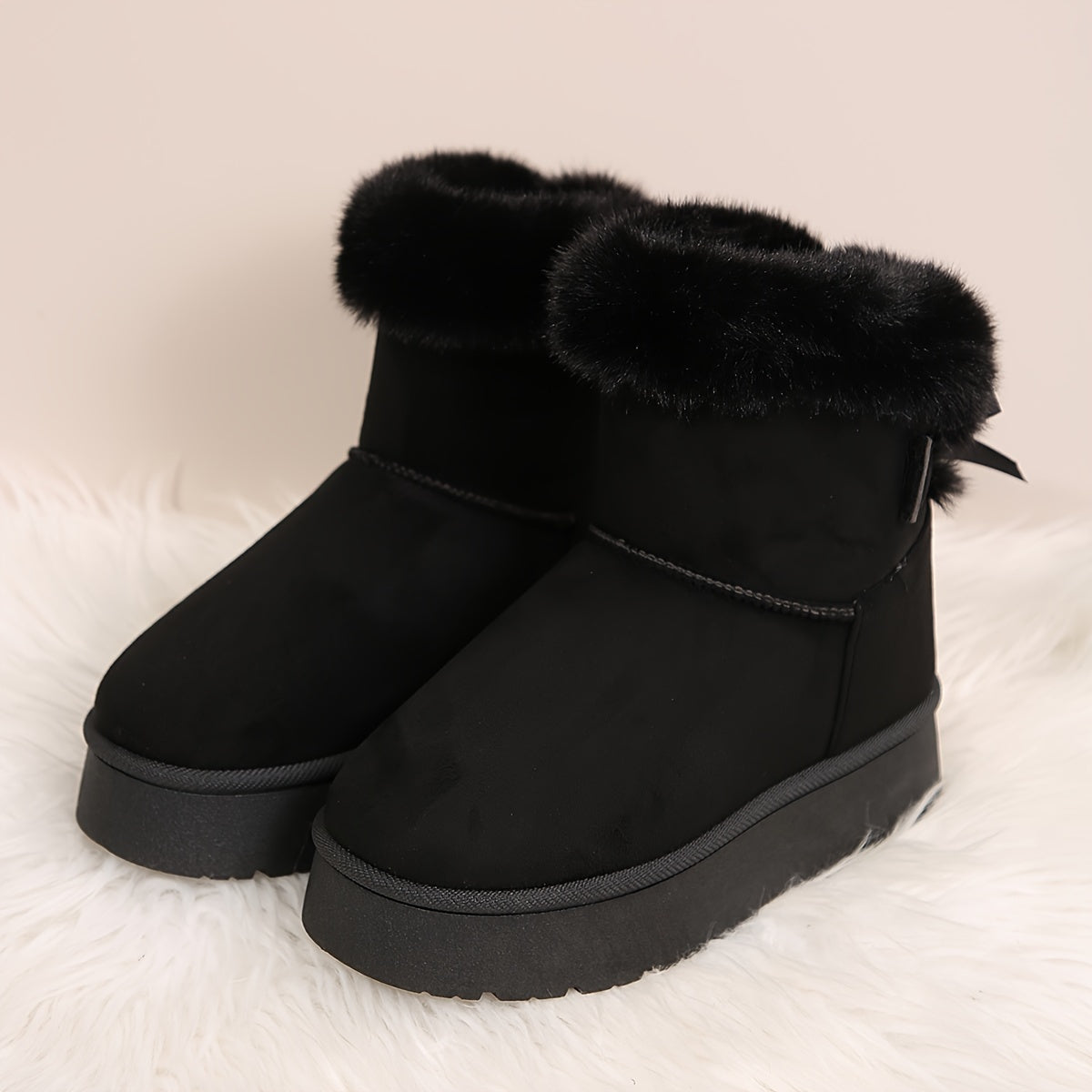 Adina | Women's Winter Boots with Thick Sole and Bow Detail – Warm Insulated Snow Boots