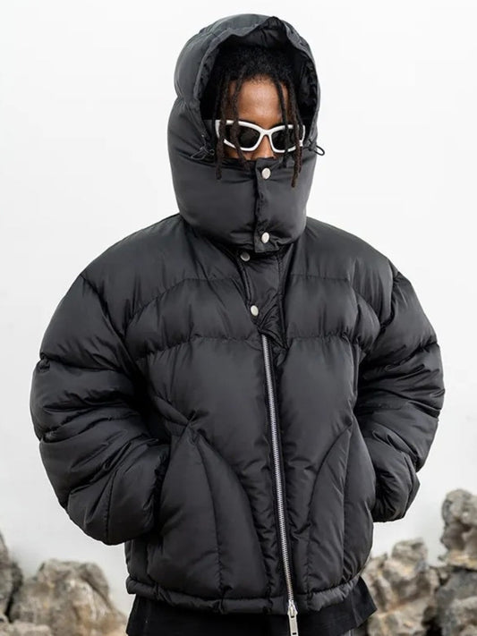 Edwin | Men's Black Thick Padded Cotton Jacket with Hood