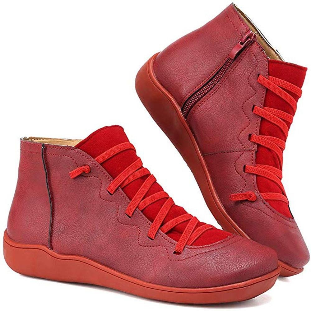 Fenja | Women's Premium Lace-Up Ankle Boots with Zip and Modern Design