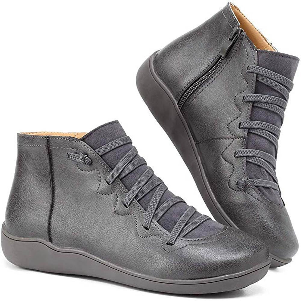 Fenja | Women's Premium Lace-Up Ankle Boots with Zip and Modern Design