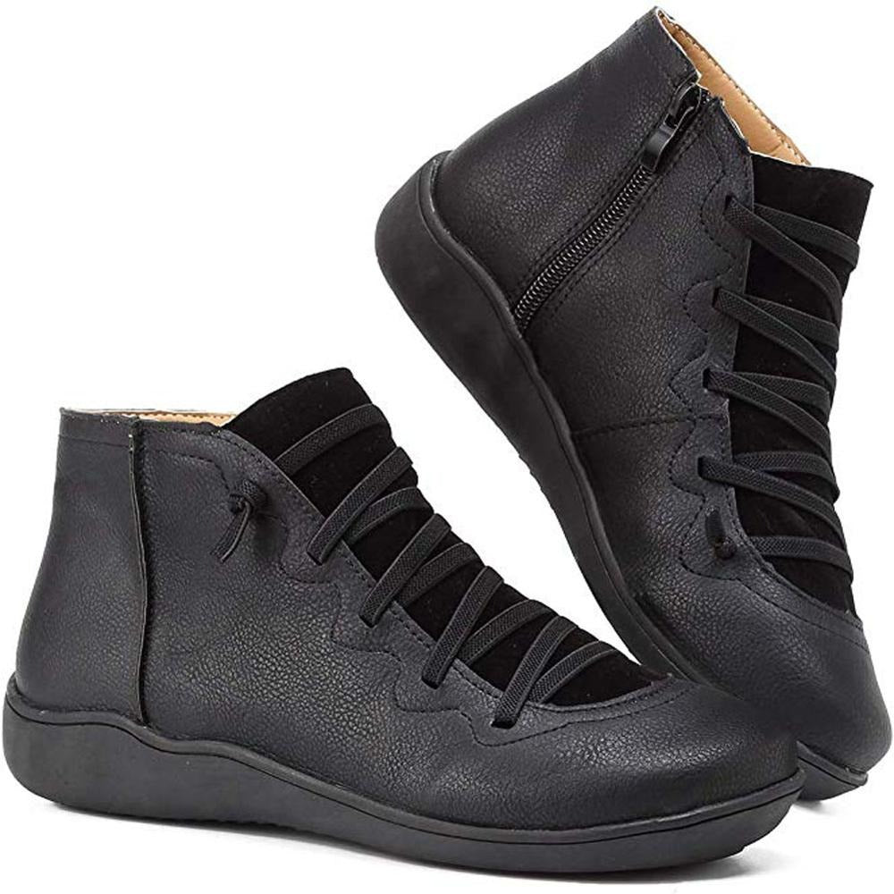 Fenja | Women's Premium Lace-Up Ankle Boots with Zip and Modern Design