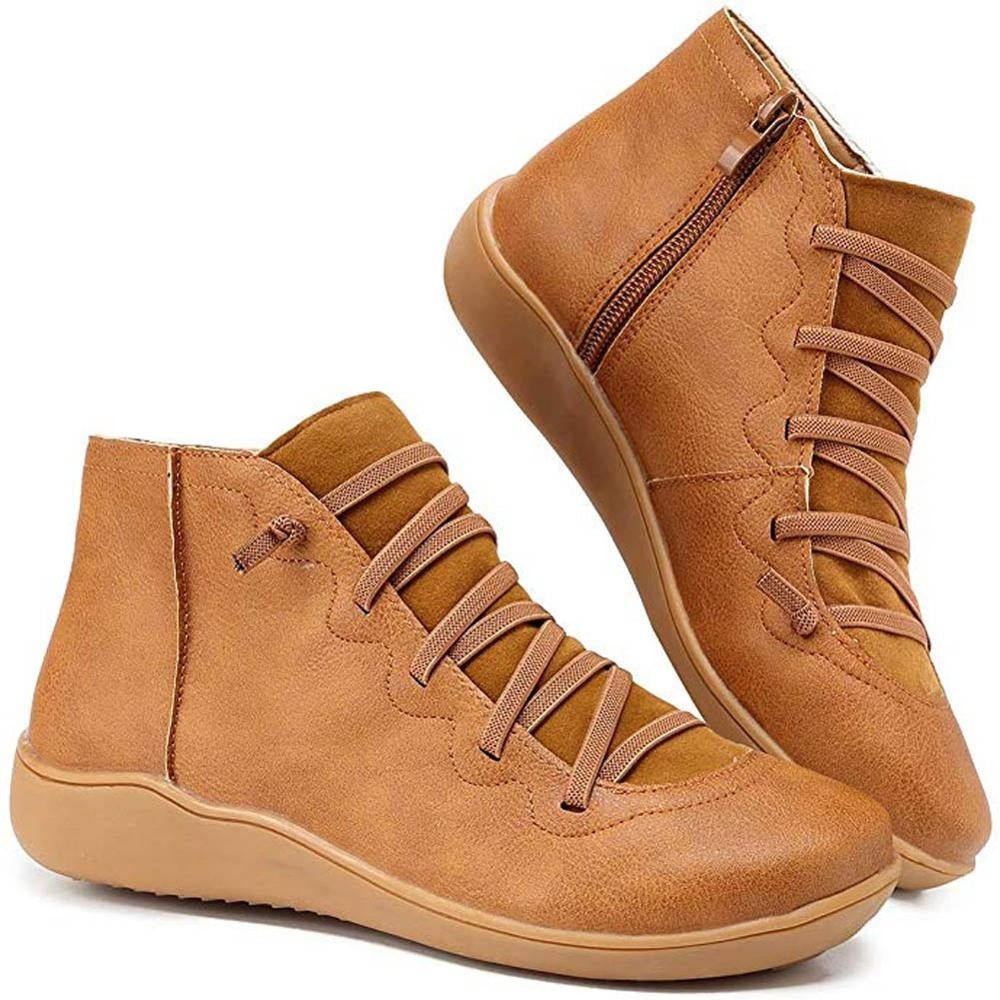Fenja | Women's Premium Lace-Up Ankle Boots with Zip and Modern Design