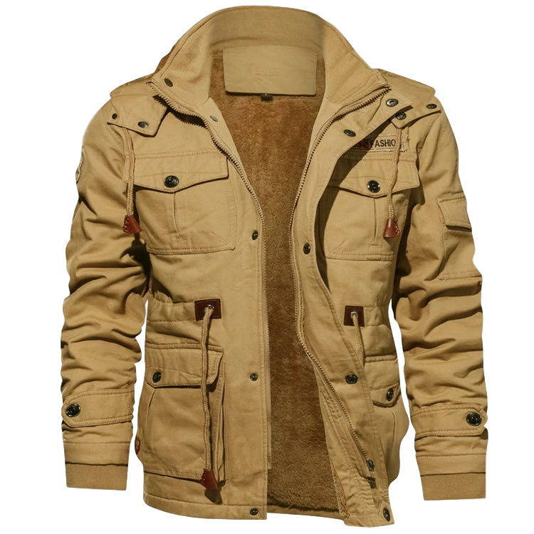 Julian | Men’s Zipped Hooded Tactical Winter Jacket with Fleece Lining