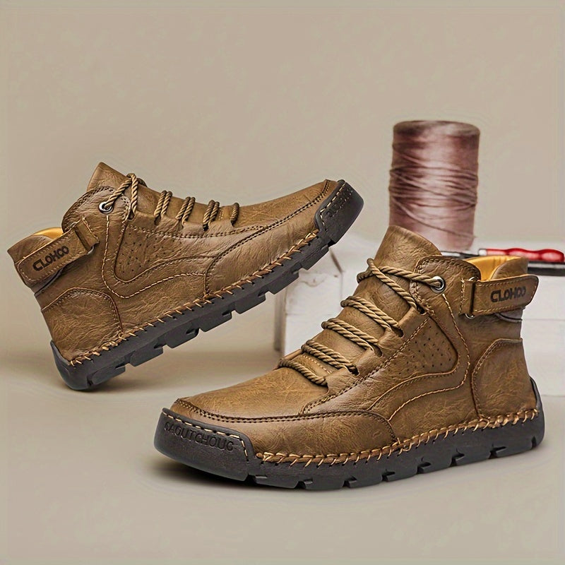 Bexley | Men’s Winter Ankle Boots with Warm Lining, Lace-Up & Velcro Strap, Robust Non-Slip Sole