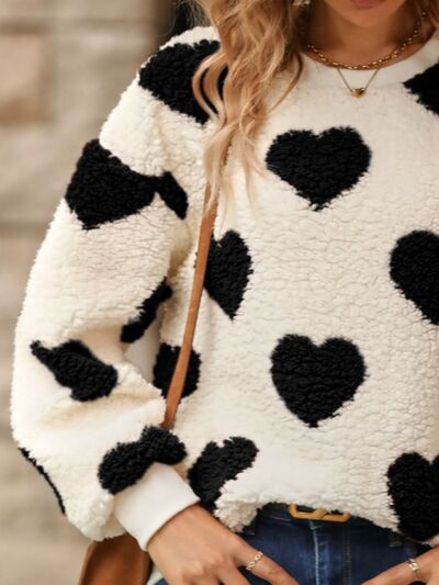 Vyoris | Women's Soft Plush Sweater with Adorable Heart Patterns – Ultimate Comfort and Style