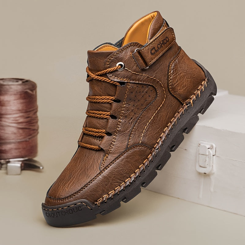 Bexley | Men’s Winter Ankle Boots with Warm Lining, Lace-Up & Velcro Strap, Robust Non-Slip Sole