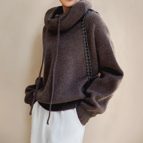 Georgina | Women’s Relaxed Fit Turtleneck Sweater with Drawstring