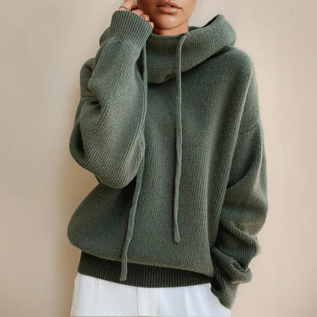 Georgina | Women’s Relaxed Fit Turtleneck Sweater with Drawstring