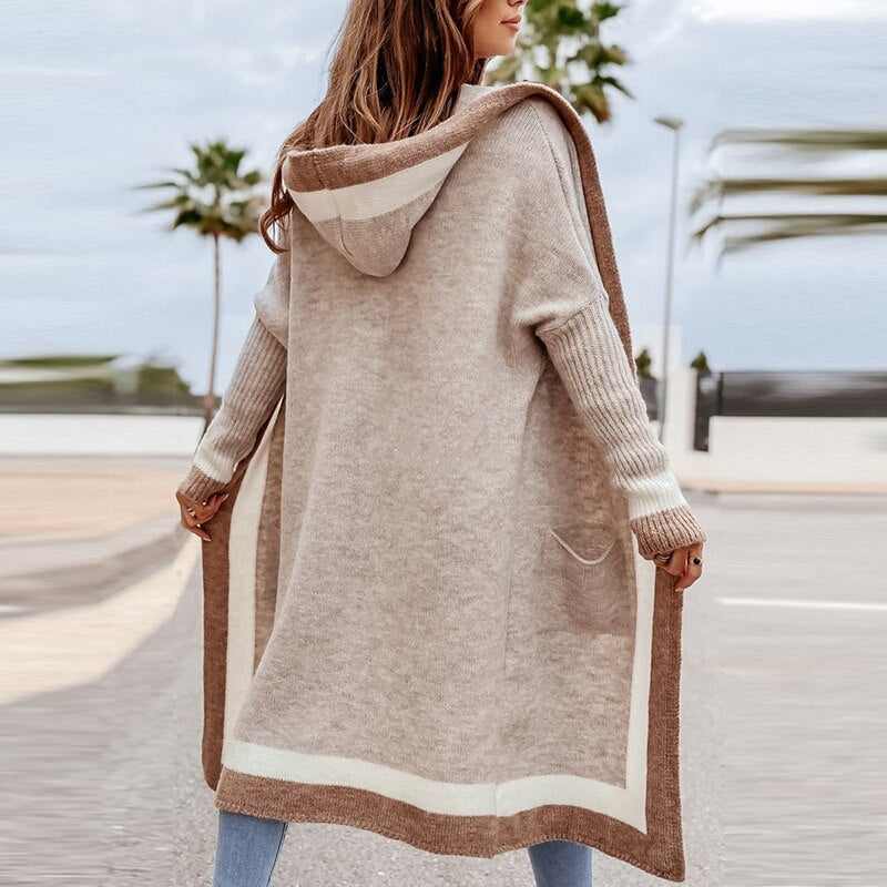 Hilena | Women's Long Knit Cardigan with Side Pockets – Versatile & Stylish Outerwear