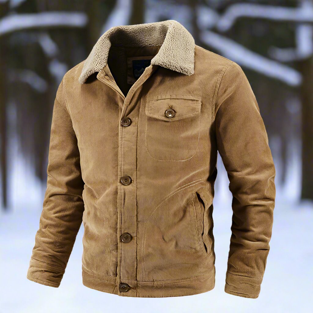 Devonshire | Men’s Classic Corduroy Jacket with Shearling Lapel & Pockets