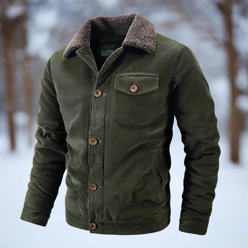 Devonshire | Men’s Classic Corduroy Jacket with Shearling Lapel & Pockets