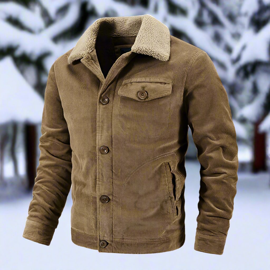 Devonshire | Men’s Classic Corduroy Jacket with Shearling Lapel & Pockets