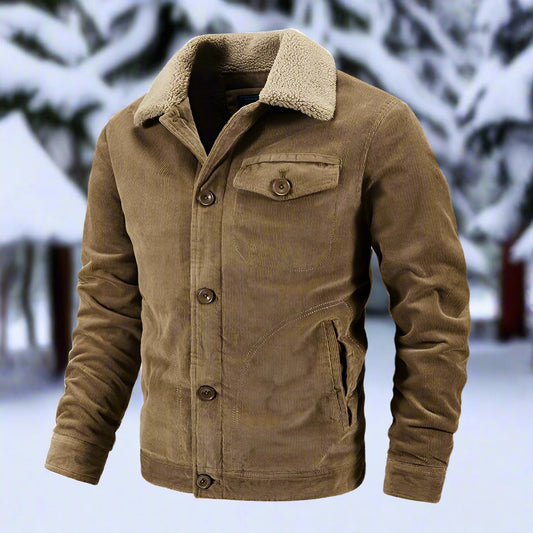 Devonshire | Men’s Classic Corduroy Jacket with Shearling Lapel & Pockets