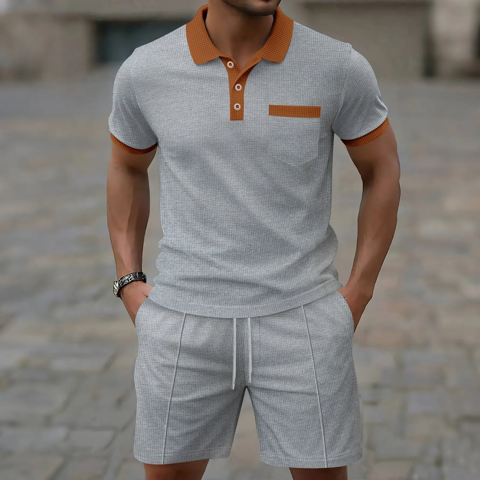 The Capri Cotton Set – Vintage Polo & Shorts Co ord for Men