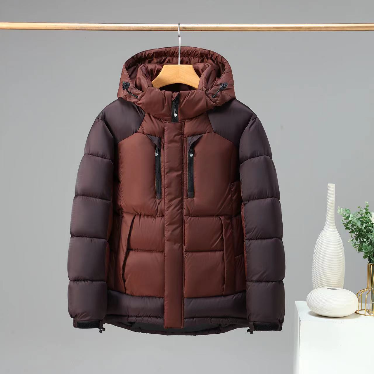 Lexarion | Men’s Water-Repellent Padded Jacket with Detachable Hood & Secure Pockets