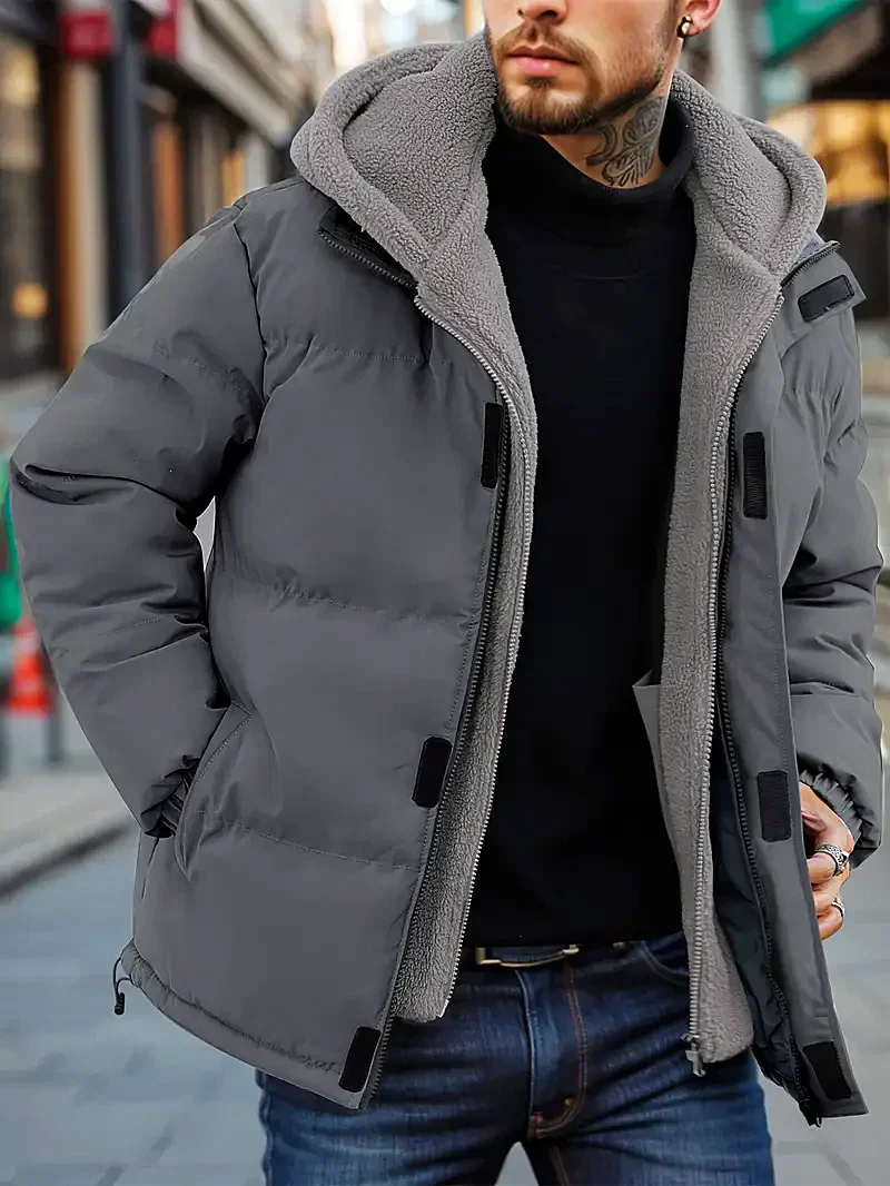 Kervon | Men’s Water-Repellent Puffer Jacket with Hood and Fleece Lining