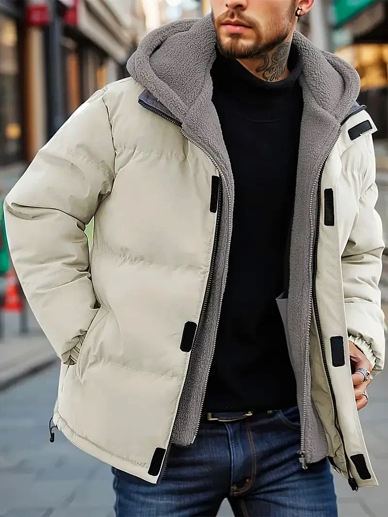 Kervon | Men’s Water-Repellent Puffer Jacket with Hood and Fleece Lining