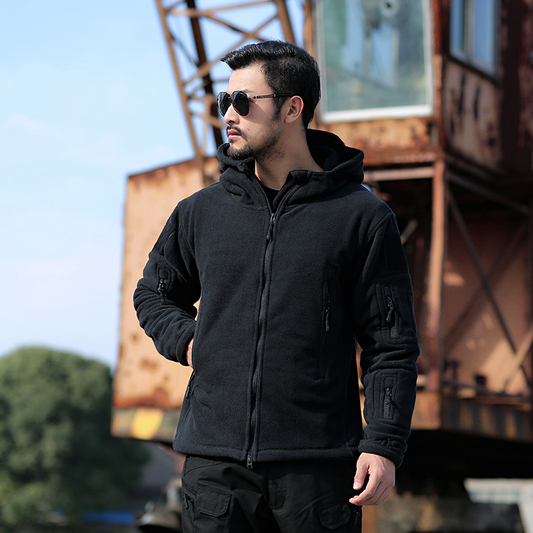 Eldric | Men’s Relaxed Fit Hooded Fleece Jacket with Multi Zip Pockets