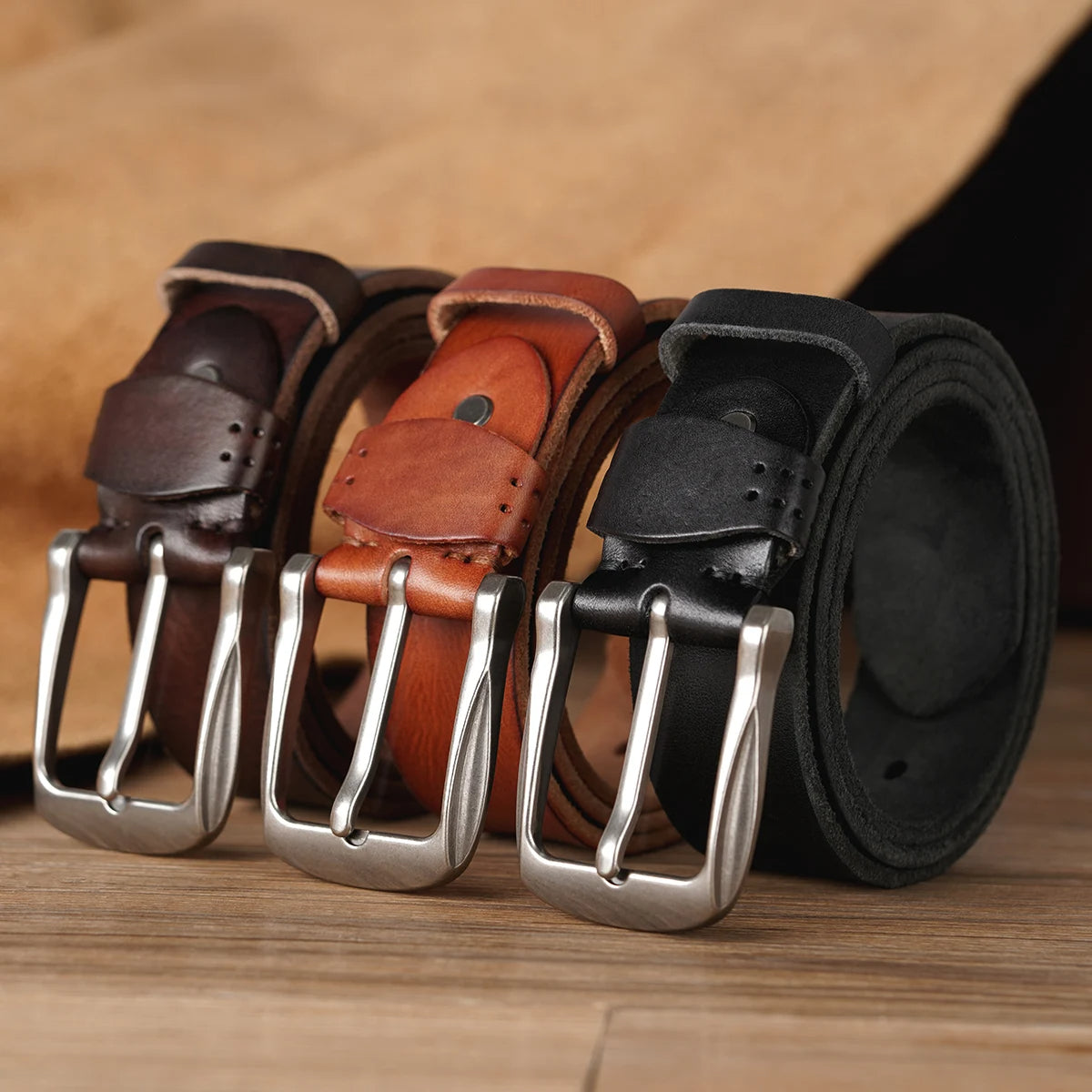 The Farnham Belt – Classic Cowhide Leather, Hand-Finished