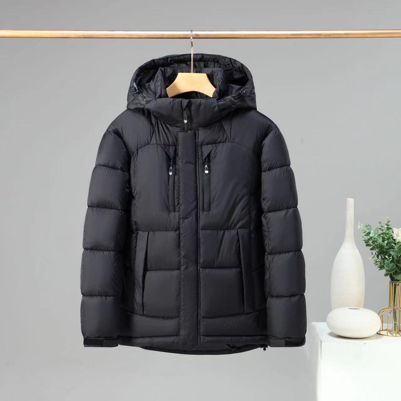 Lexarion | Men’s Water-Repellent Padded Jacket with Detachable Hood & Secure Pockets