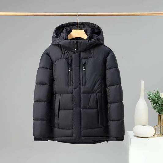 Lexarion | Men’s Water-Repellent Padded Jacket with Detachable Hood & Secure Pockets