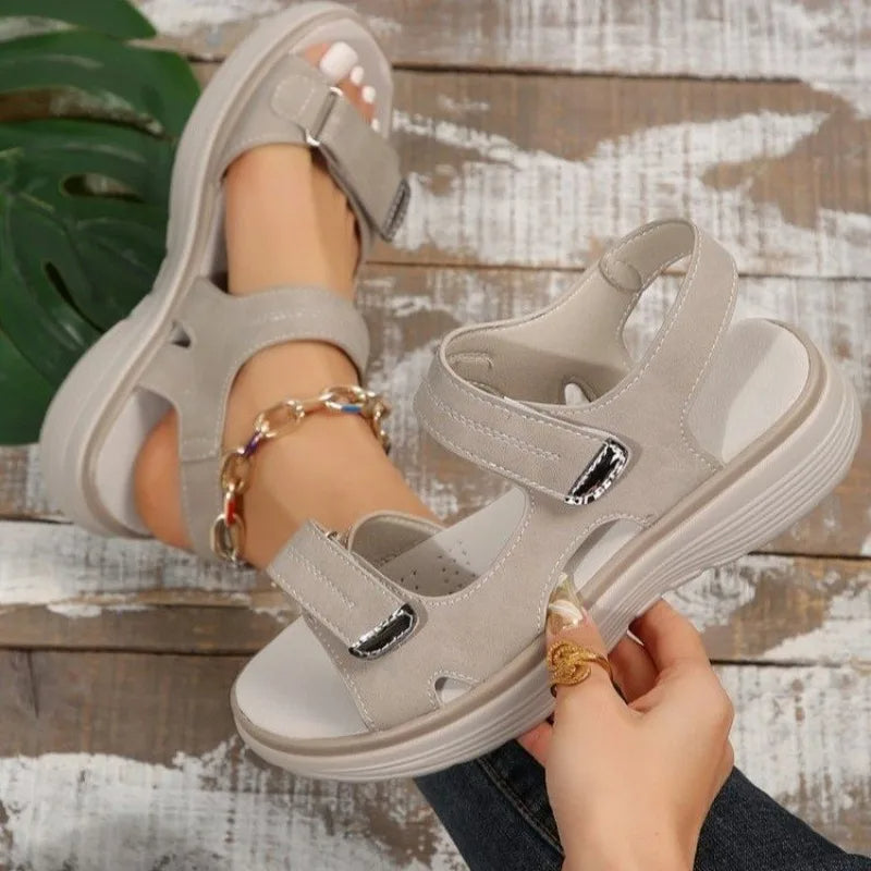 Lavinia | Women's Orthopedic Velcro Strap Classic Summer Sandals for Comfort and Support