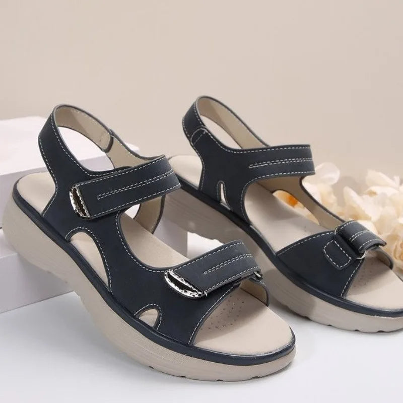 Lavinia | Women's Orthopedic Velcro Strap Classic Summer Sandals for Comfort and Support
