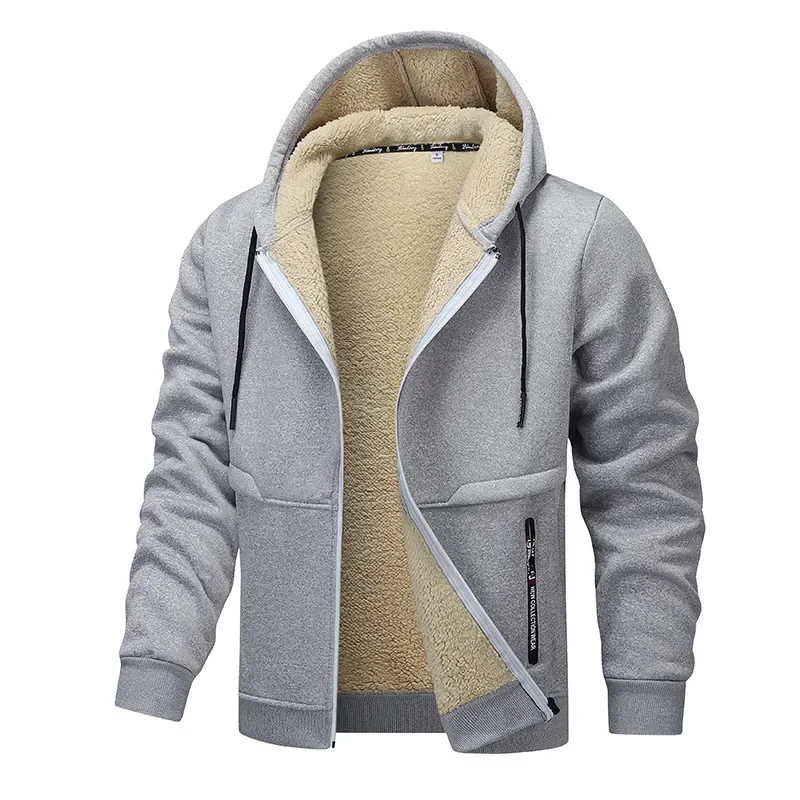 Levaric | Men’s Hooded Fleece Jacket with Full Zip & Sherpa Lining