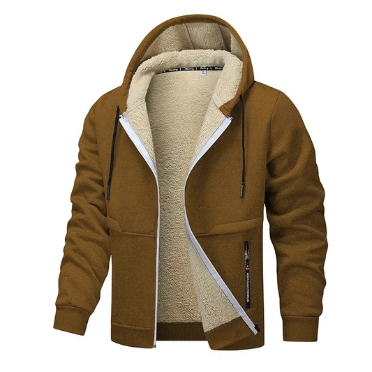 Levaric | Men’s Hooded Fleece Jacket with Full Zip & Sherpa Lining