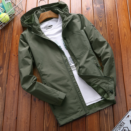 Liorian | Men’s Lightweight Hooded Windbreaker with Adjustable Cuffs & Multiple Pockets