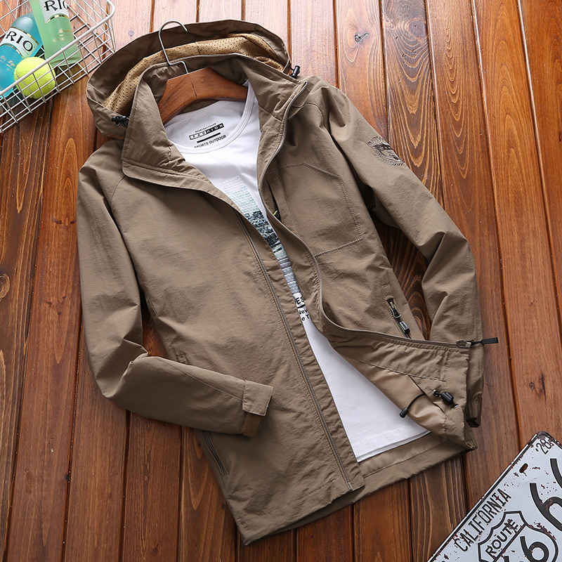 Liorian | Men’s Lightweight Hooded Windbreaker with Adjustable Cuffs & Multiple Pockets