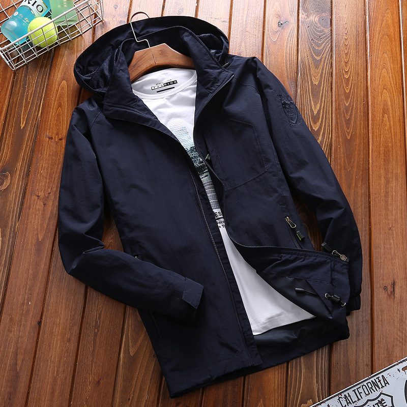 Liorian | Men’s Lightweight Hooded Windbreaker with Adjustable Cuffs & Multiple Pockets