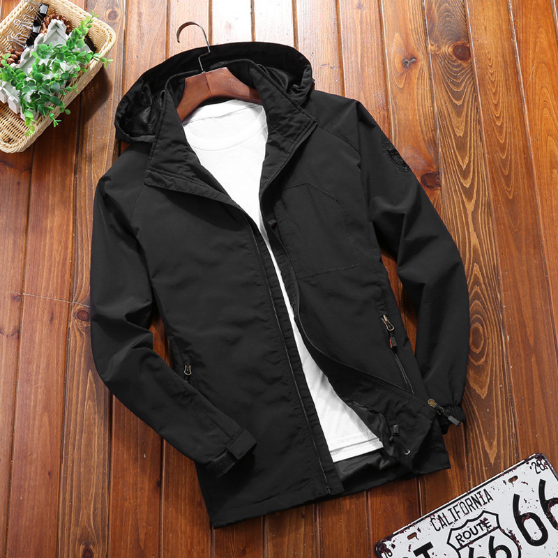Liorian | Men’s Lightweight Hooded Windbreaker with Adjustable Cuffs & Multiple Pockets