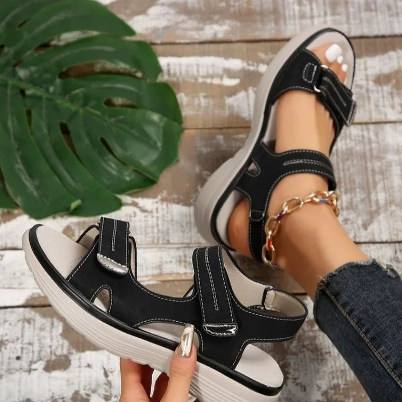 Lavinia | Women's Orthopedic Velcro Strap Classic Summer Sandals for Comfort and Support