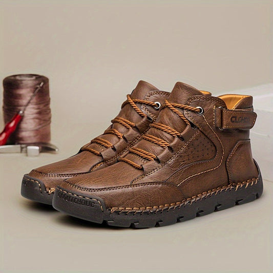 Bexley | Men’s Winter Ankle Boots with Warm Lining, Lace-Up & Velcro Strap, Robust Non-Slip Sole