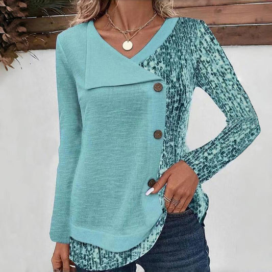 Amelia | Women’s Asymmetrical Buttoned Patchwork Cardigan