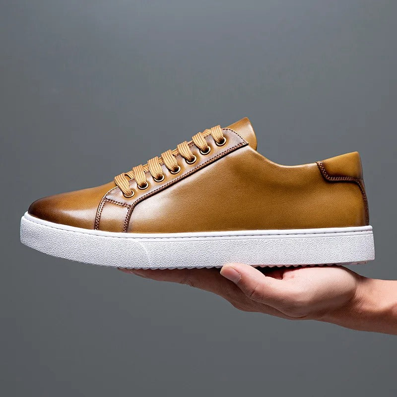 Rainer | Men’s Premium Leather Lace-Up Sneakers for Everyday Style